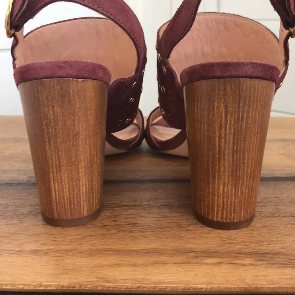 New J. Crew Made in Italy Leather Block heel Sandals. - Picture 11 of 17